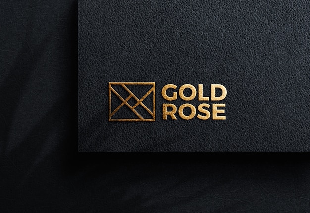 Luxury Logo Mockup on Black Craft Paper