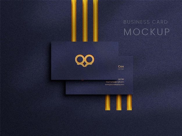 Luxury logo mockup on horizontal business card