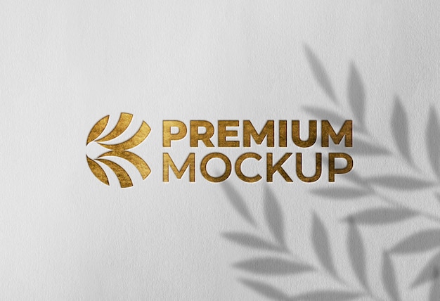 Luxury logo mockup on paper with shadows