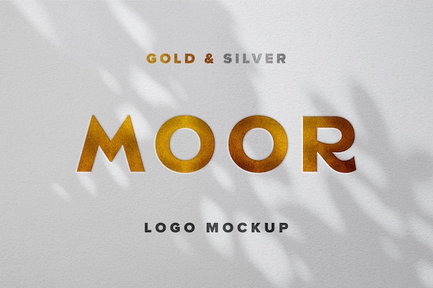 Luxury logo mockup on white paper