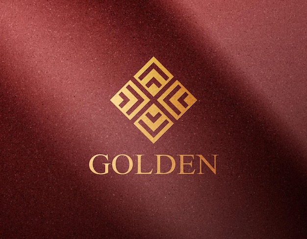 LUXURY LOGO MOCKUP WITH GOLDEN PRESS EFFECT