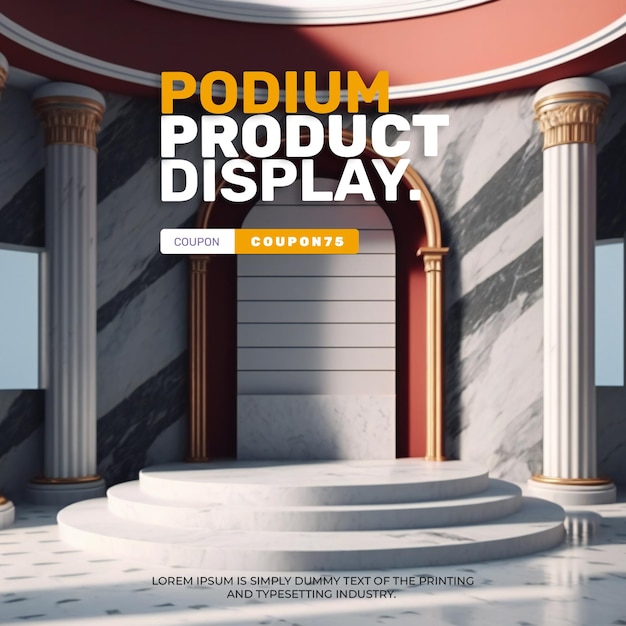 luxury marble podium stage display mockup for product presentation , scene product display showcase