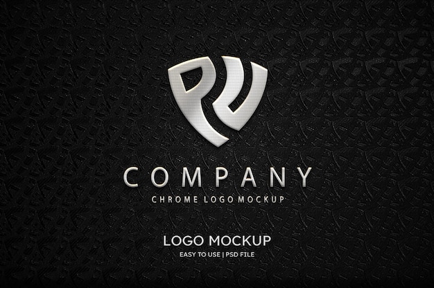 Luxury metallic logo mockup