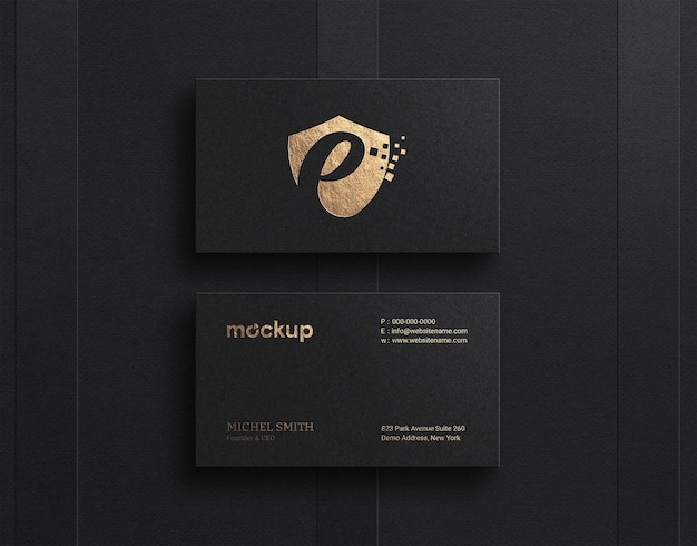 Luxury and modern gold foil business card mockup