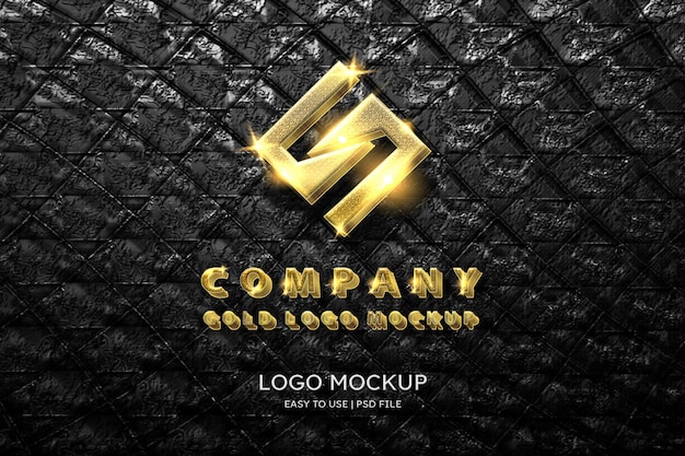 Luxury modern gold logo mockup