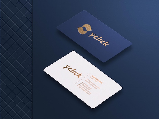 Luxury and modern logo mockup on business card with letterpress effect