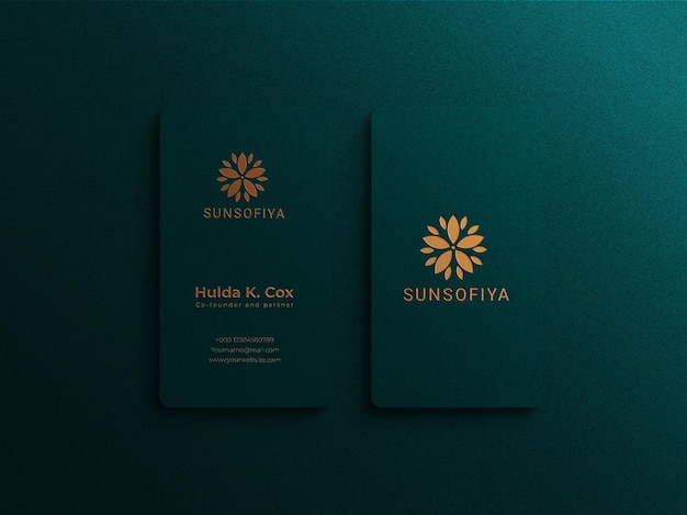 Luxury and modern vertical business card mockup