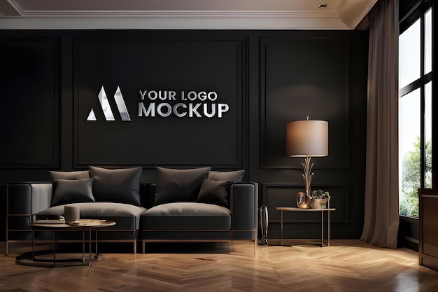 luxury office interior logo mockup