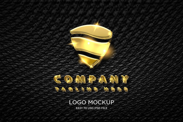 Luxury paper gold logo mockup