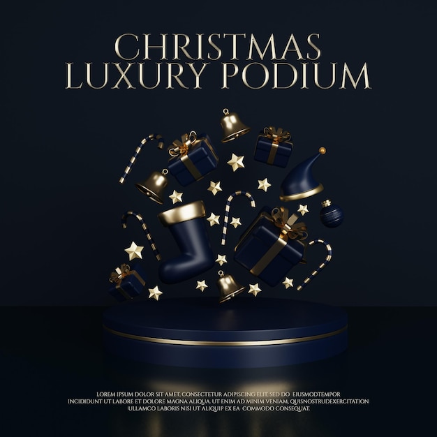 LUXURY PODIUM WITH CHRISTMAS ORNAMENT