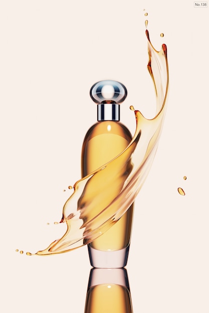 Luxury product with yellow water splash