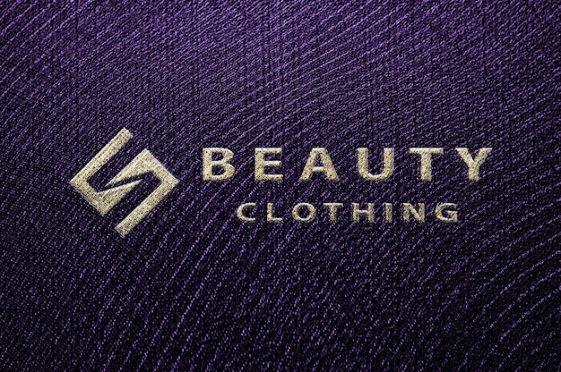 Luxury realistic emboss clothing patch front gold logo mockup