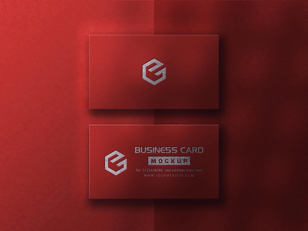 Luxury Red Business Card Mockup with Dark shadow