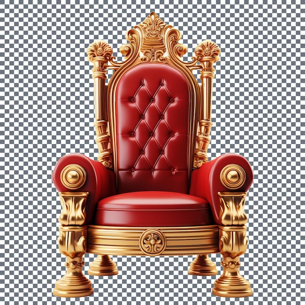 Luxury royal throne isolated on transparent background 3d rendering