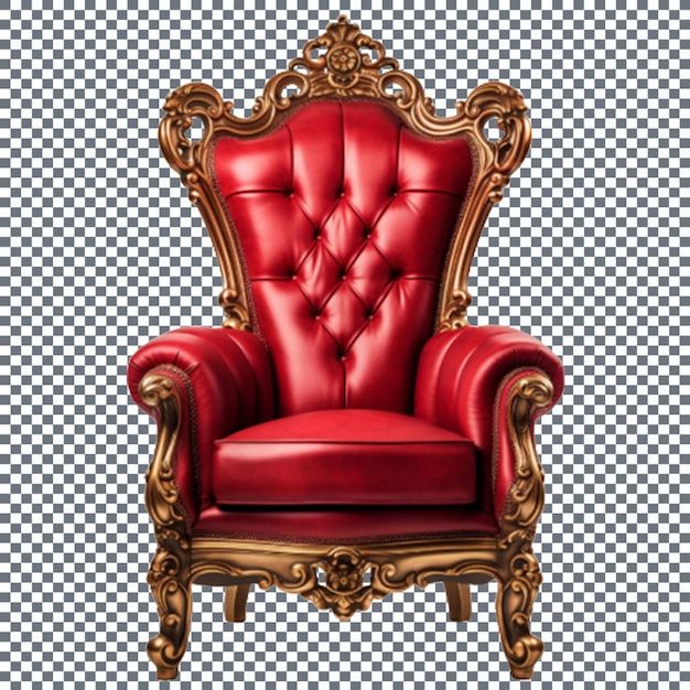 Luxury royal throne isolated on transparent background 3d rendering