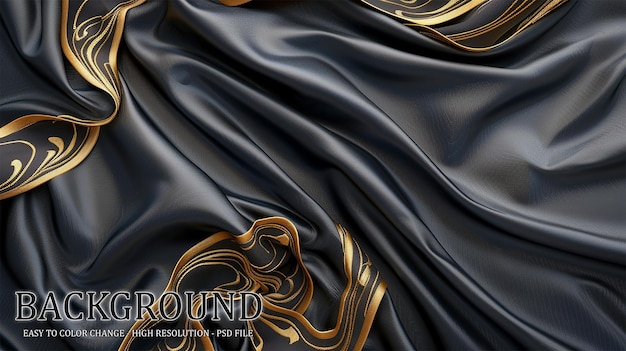 Luxury silk fabric on transparent background