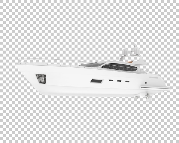 Luxury super yacht on transparent background 3d rendering illustration