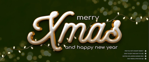 Luxury text xmas with 3d style effect