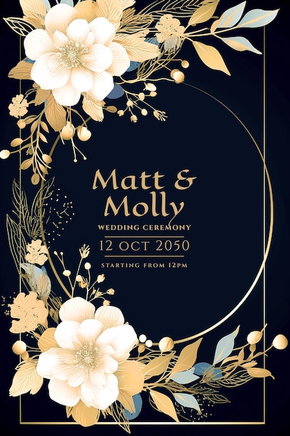 Luxury wedding invitation greeting card