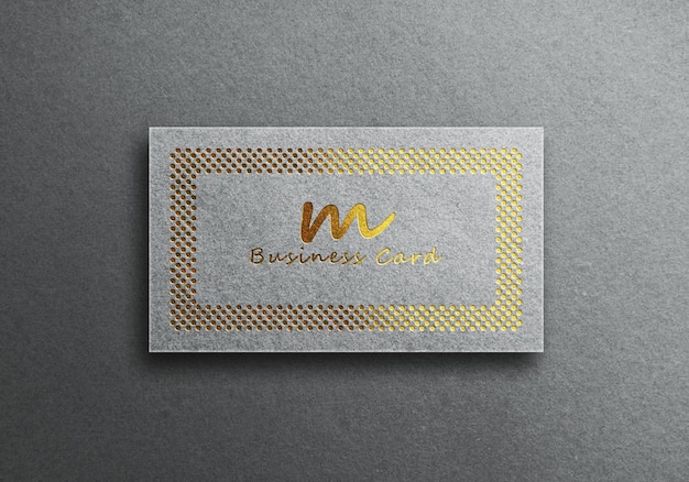 Luxury white business card mockup with realistic gold style card mockup