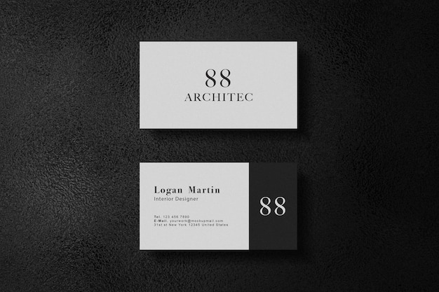 Luxury white business card mockup