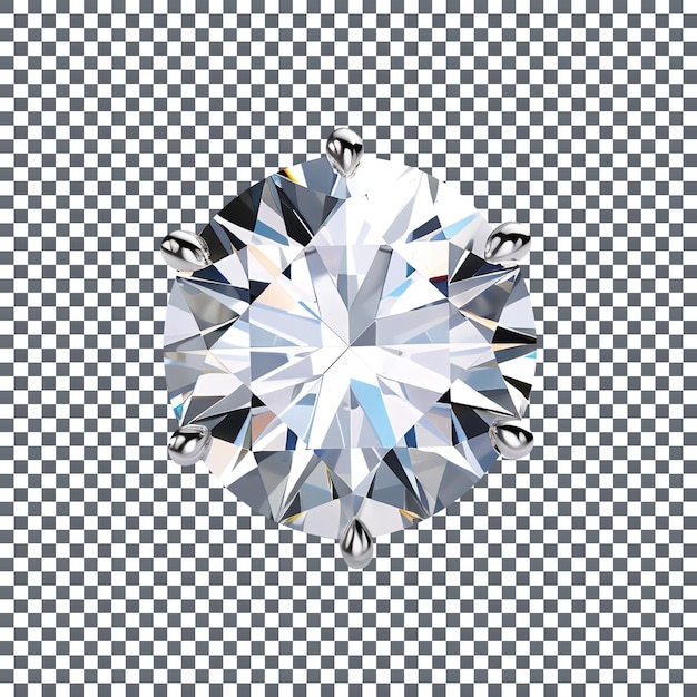 PSD luxury white diamond isolated on transparent background