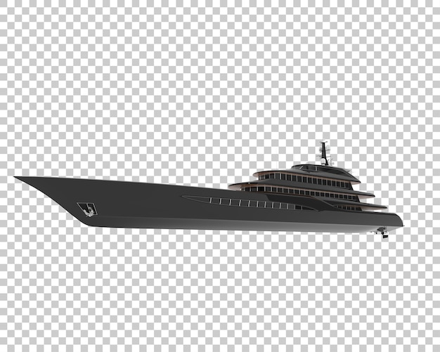 Luxury yacht on transparent background 3d rendering illustration