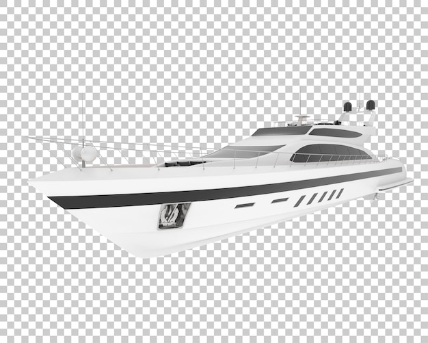 Luxury yacht on transparent background 3d rendering illustration