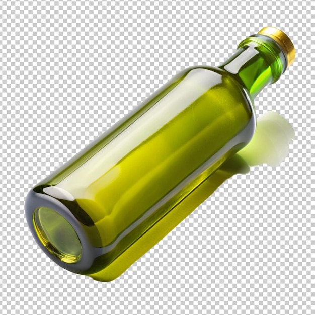 PSD the lying on the side green bottle with olive oil