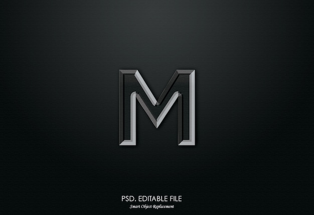 M logo 3d text effect