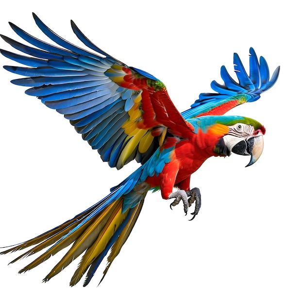 Macaw parrot in flight