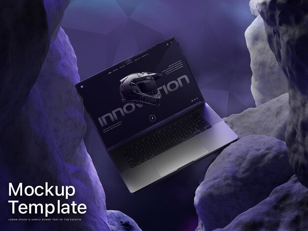 PSD macbook pro mockup dark version