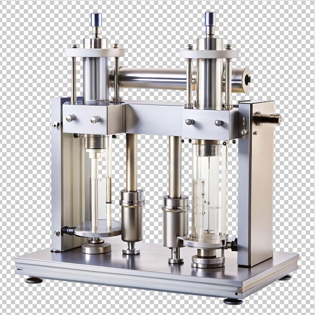 PSD machine double tubes on transparent background