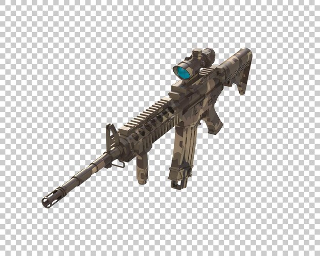 PSD machine gun isolated on background 3d rendering illustration