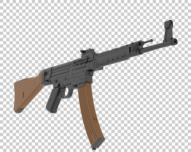 Machine gun isolated on transparent background 3d rendering illustration