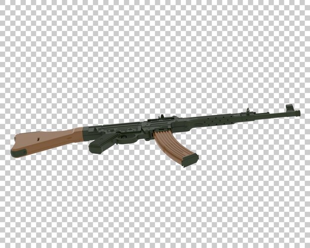 Machine gun isolated on transparent background 3d rendering illustration