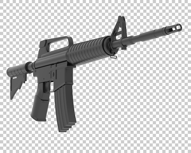 Machine gun on transparent background 3d rendering illustration