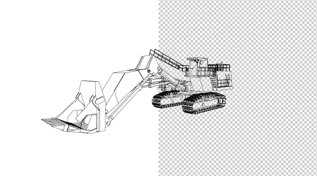 PSD machine hand drawing and sketch black and white.