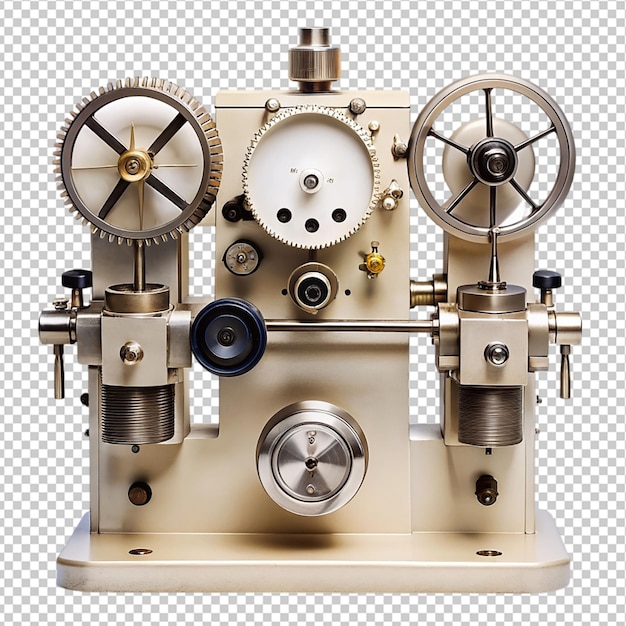 PSD machine with dials and levers on transparent background