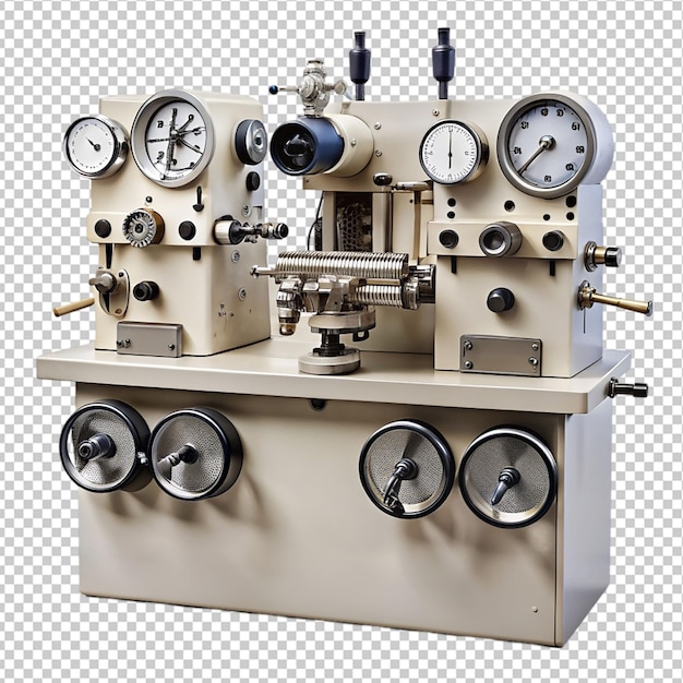 PSD machine with dials and levers on transparent background