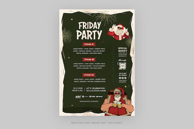 Mad Friday Christmas Santa Flyer Template in PSD V2