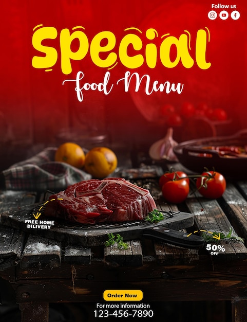 PSD a magazine cover for special special food