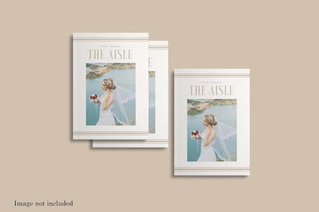 Magazine mockup design rendering isolated