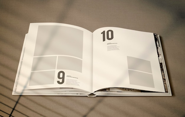 PSD magazine mockup with a blank space