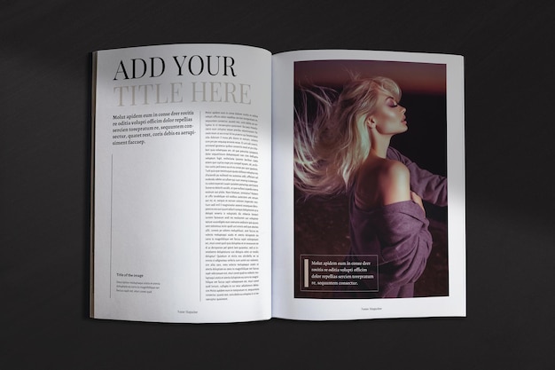 PSD magazine mockup with editable customizable content 03