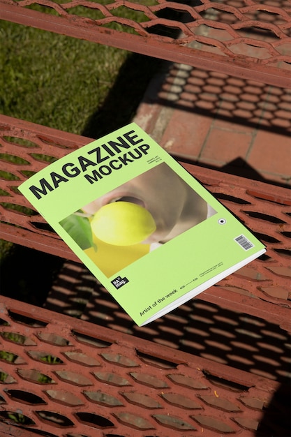 Magazine with staple closure mockup