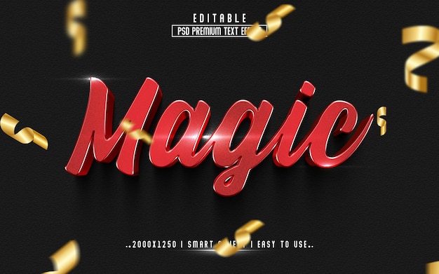 Magic 3D Editable Text Effect Style