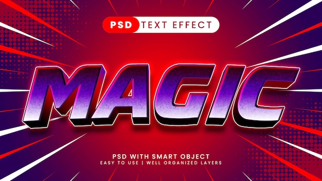 Magic editable text effect red and purple text style