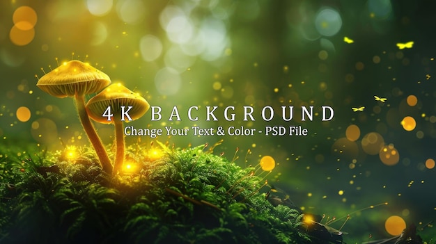 PSD magic mushrooms in a fairy tale forest