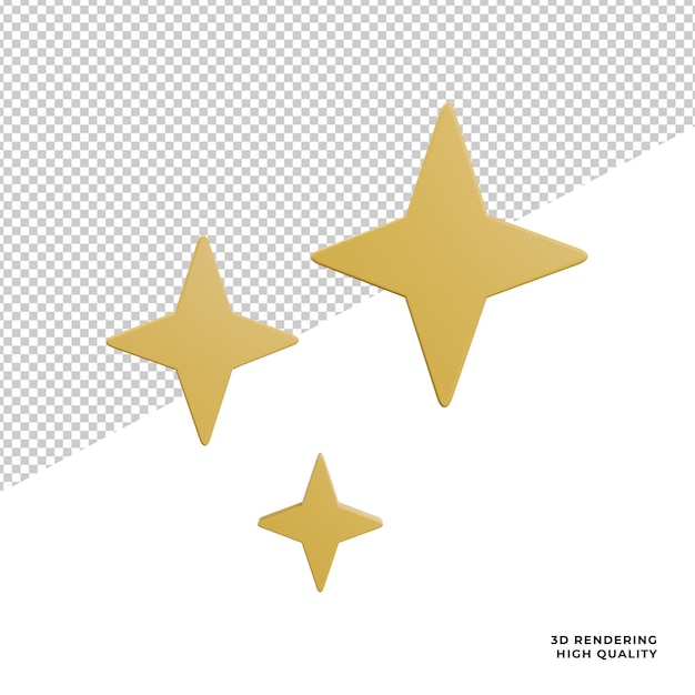 Magic star show element front view 3d rendering illustration on transparent background